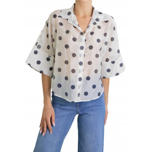 Camicia manica corta con pois